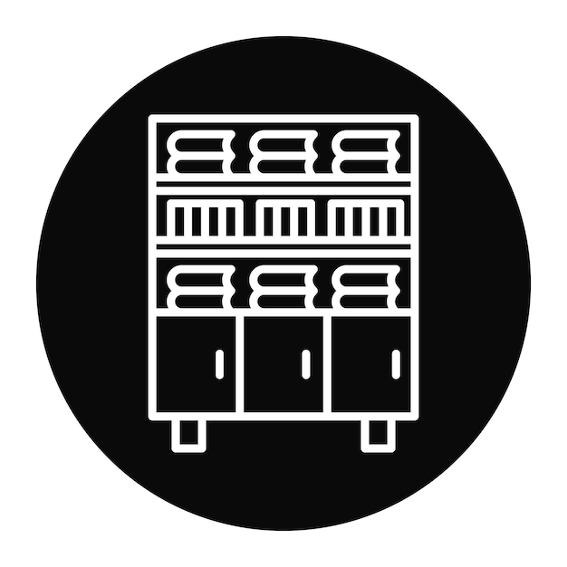 El icono vectorial de la estantería se puede usar para el conjunto de iconos de literatura