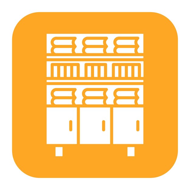 El icono vectorial de la estantería se puede usar para el conjunto de iconos de literatura