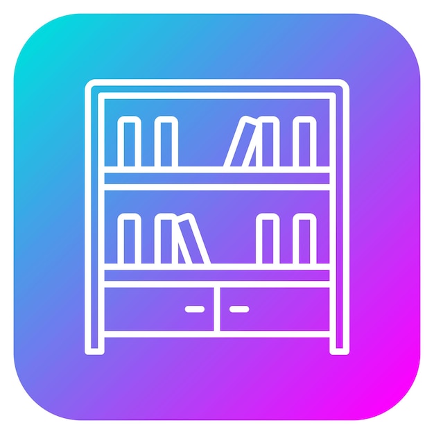 El icono vectorial de los estantes de la biblioteca se puede utilizar para el conjunto de iconos de la biblioteca