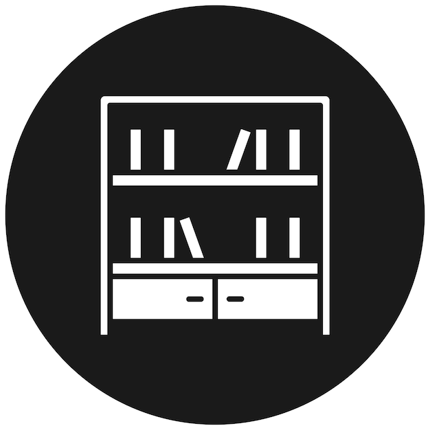 El icono vectorial de los estantes de la biblioteca se puede utilizar para el conjunto de iconos de la biblioteca