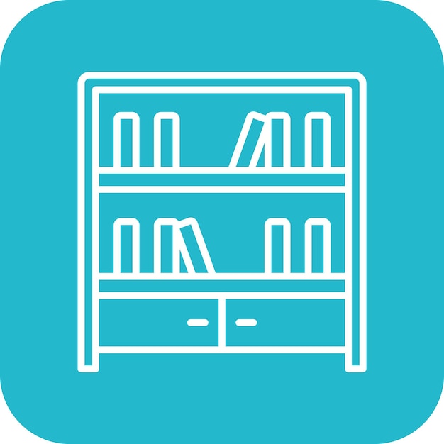 El icono vectorial de los estantes de la biblioteca se puede utilizar para el conjunto de iconos de la biblioteca