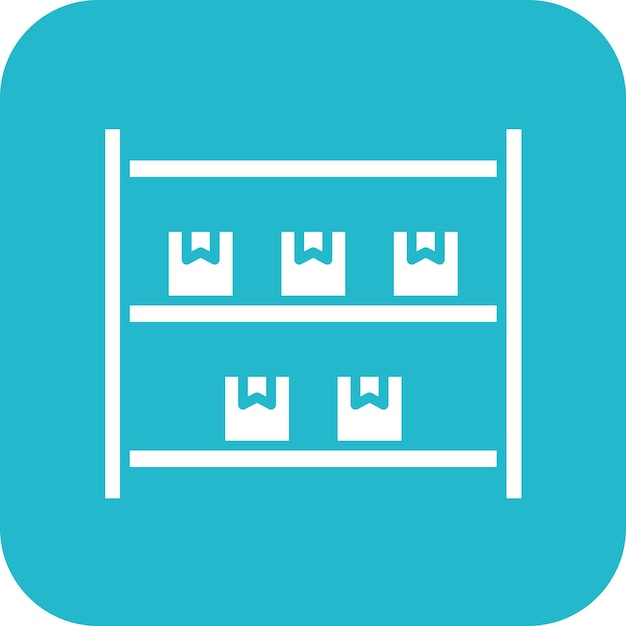 El icono vectorial de los estantes de paquetes se puede utilizar para el conjunto de iconos de entrega y logística