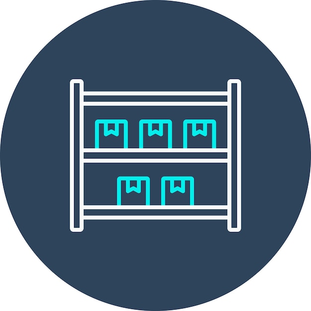 El icono vectorial de los estantes de paquetes se puede utilizar para el conjunto de iconos de entrega y logística