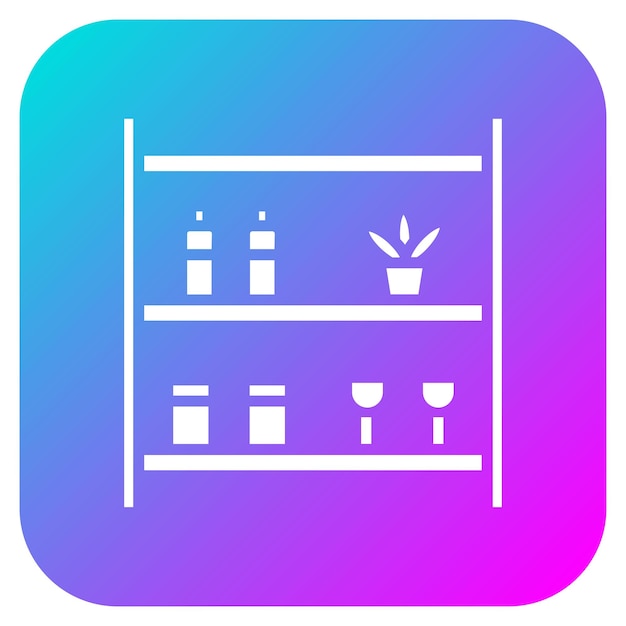 El icono vectorial de los estantes se puede utilizar para el conjunto de iconos interiores