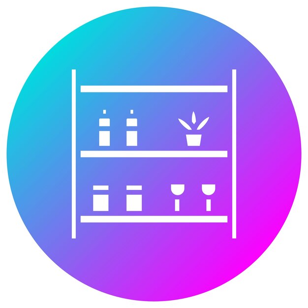 El icono vectorial de los estantes se puede utilizar para el conjunto de iconos interiores