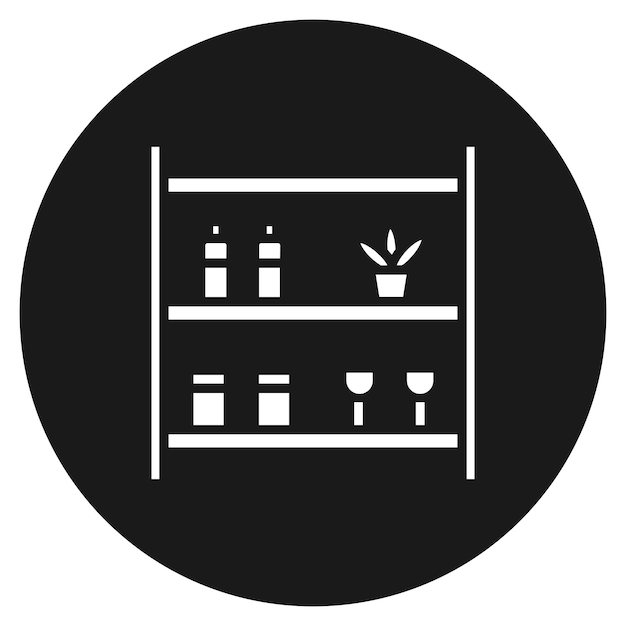 El icono vectorial de los estantes se puede utilizar para el conjunto de iconos interiores
