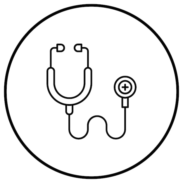 El icono vectorial del estetoscopio se puede utilizar para el conjunto de iconos de la farmacia