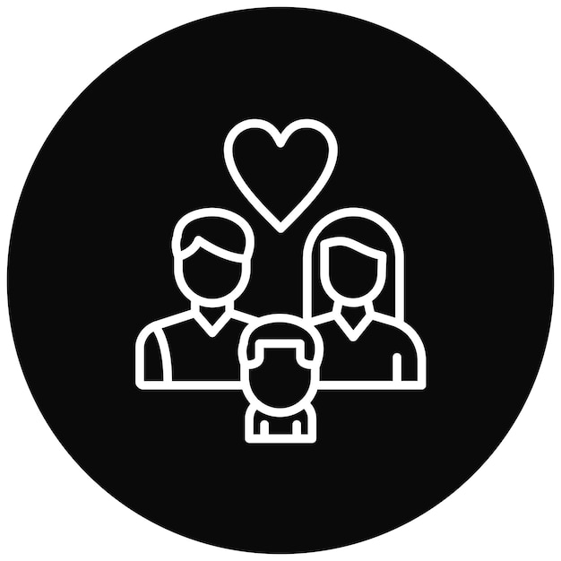 El icono vectorial de estilo parental se puede usar para el conjunto de iconos de adopción de niños