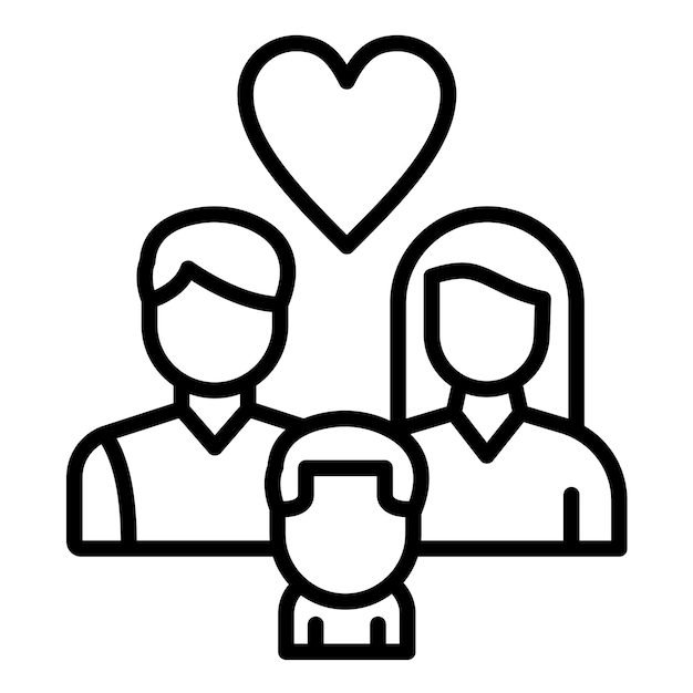 El icono vectorial de estilo parental se puede usar para el conjunto de iconos de adopción de niños