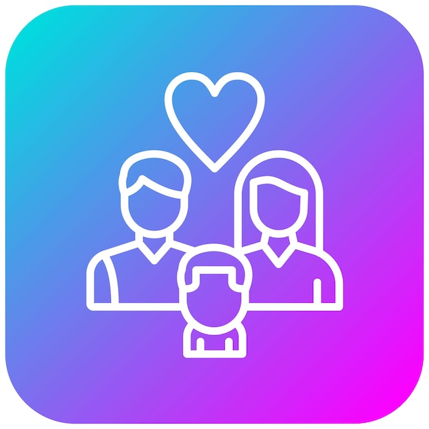 El icono vectorial de estilo parental se puede usar para el conjunto de iconos de adopción de niños