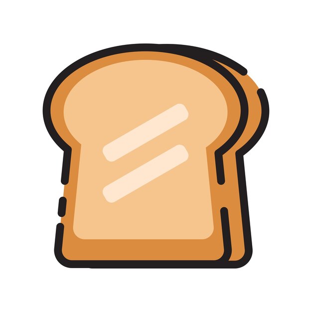 El icono vectorial de estilo plano de dibujos animados de pan