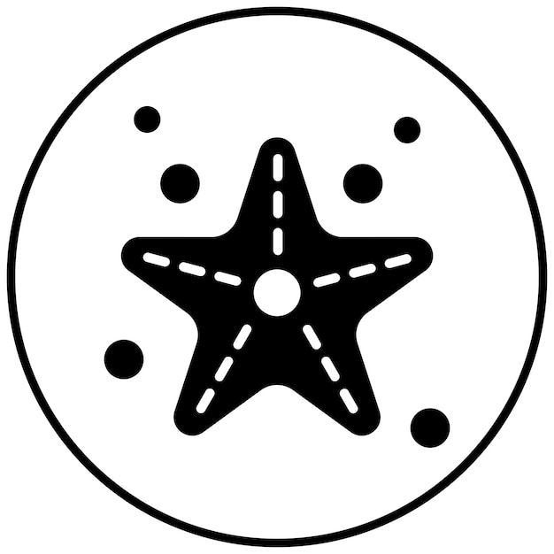 El icono vectorial de la estrella de mar se puede usar para el conjunto de iconos de la línea costera