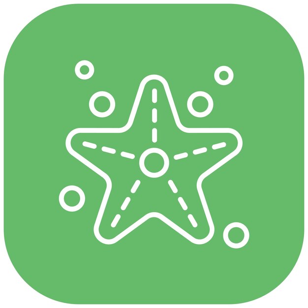 El icono vectorial de la estrella de mar se puede usar para el conjunto de iconos de la línea costera