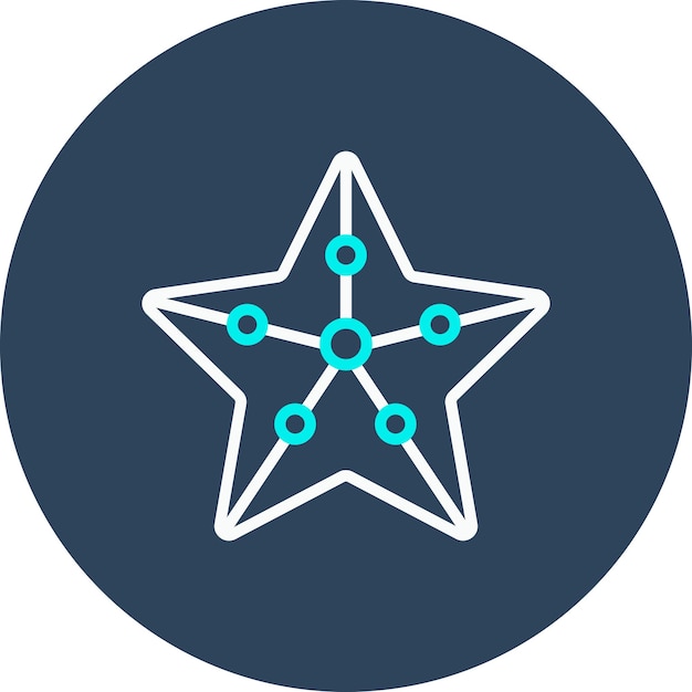 El icono vectorial de la estrella de mar se puede usar para el conjunto de iconos de verano