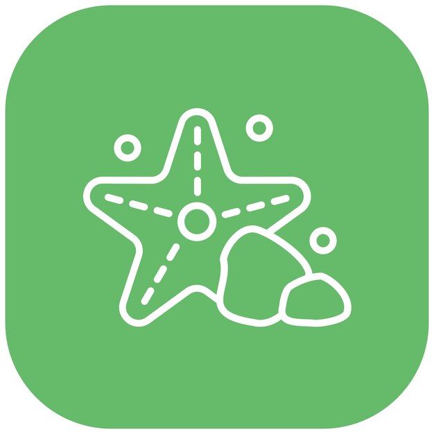 El icono vectorial de la estrella de mar se puede usar para el iconset del océano