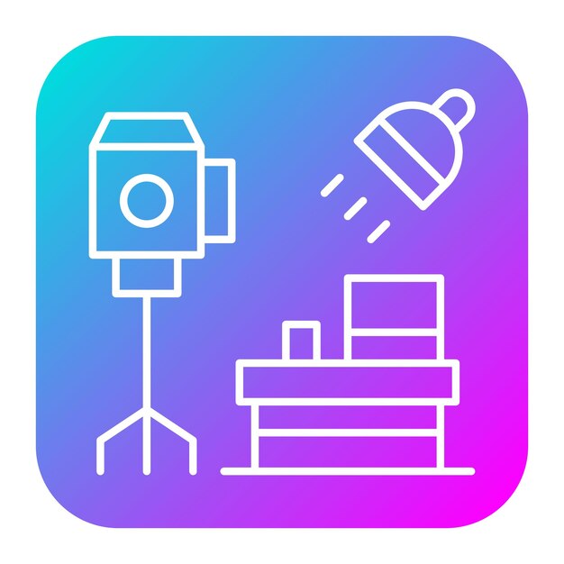 El icono vectorial del estudio de fotos se puede usar para el conjunto de iconos de fotografía