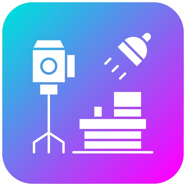 El icono vectorial del estudio de fotos se puede usar para el conjunto de iconos de fotografía