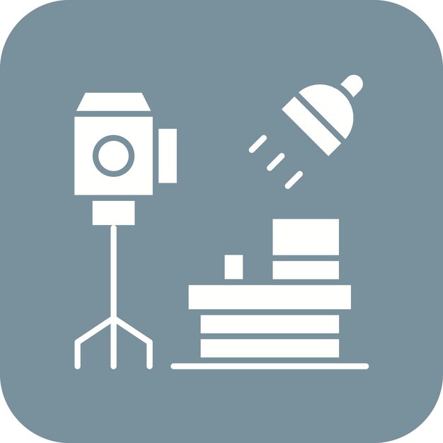 El icono vectorial del estudio de fotos se puede usar para el conjunto de iconos de fotografía