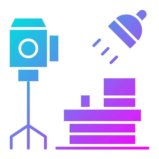 El icono vectorial del estudio de fotos se puede usar para el conjunto de iconos de fotografía