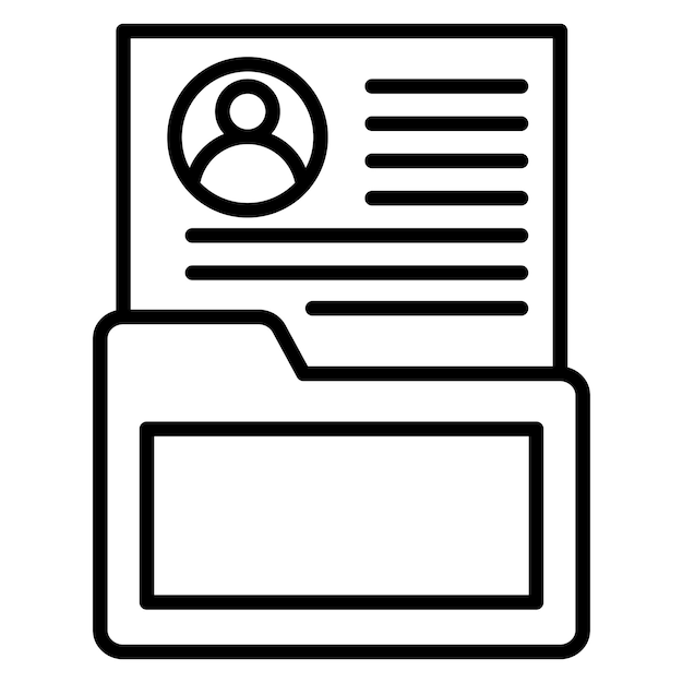 El icono vectorial del expediente se puede utilizar para el conjunto de iconos de documentos y archivos