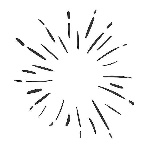 Icono vectorial de explosión solar vintage Ilustración de dibujo de explosión solar dibujado a mano concepto de explosión solar