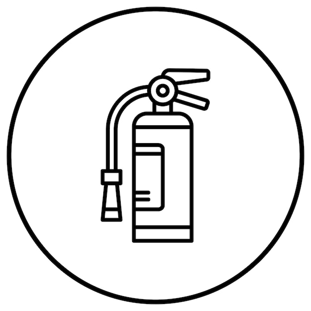 El icono vectorial del extintor de incendios se puede utilizar para el conjunto de iconos de protección y seguridad