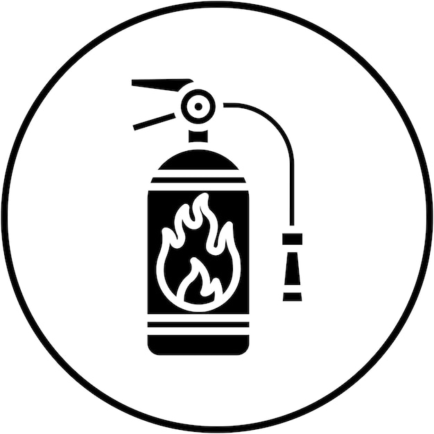 El icono vectorial del extintor de incendios se puede utilizar para el conjunto de iconos de los servicios de emergencia