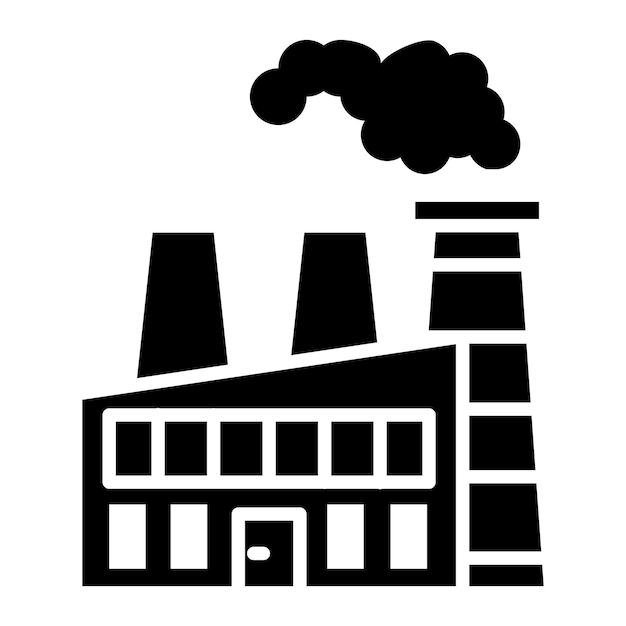 El icono vectorial de fábrica se puede usar para el conjunto de iconos de calentamiento global