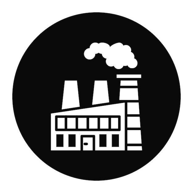 El icono vectorial de fábrica se puede usar para el conjunto de iconos de calentamiento global