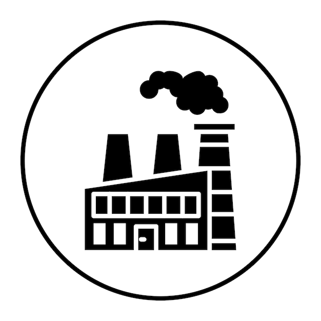 El icono vectorial de fábrica se puede usar para el conjunto de iconos de calentamiento global