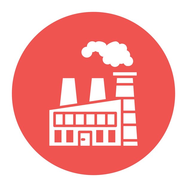 El icono vectorial de fábrica se puede usar para el conjunto de iconos de calentamiento global