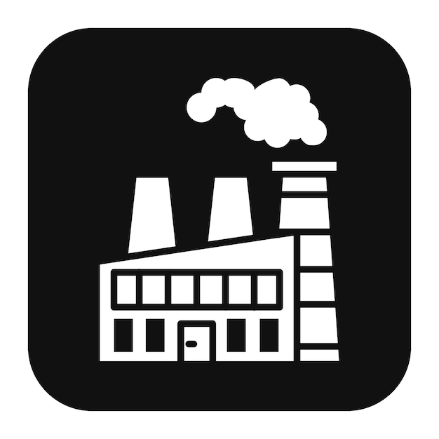 El icono vectorial de fábrica se puede usar para el conjunto de iconos de calentamiento global