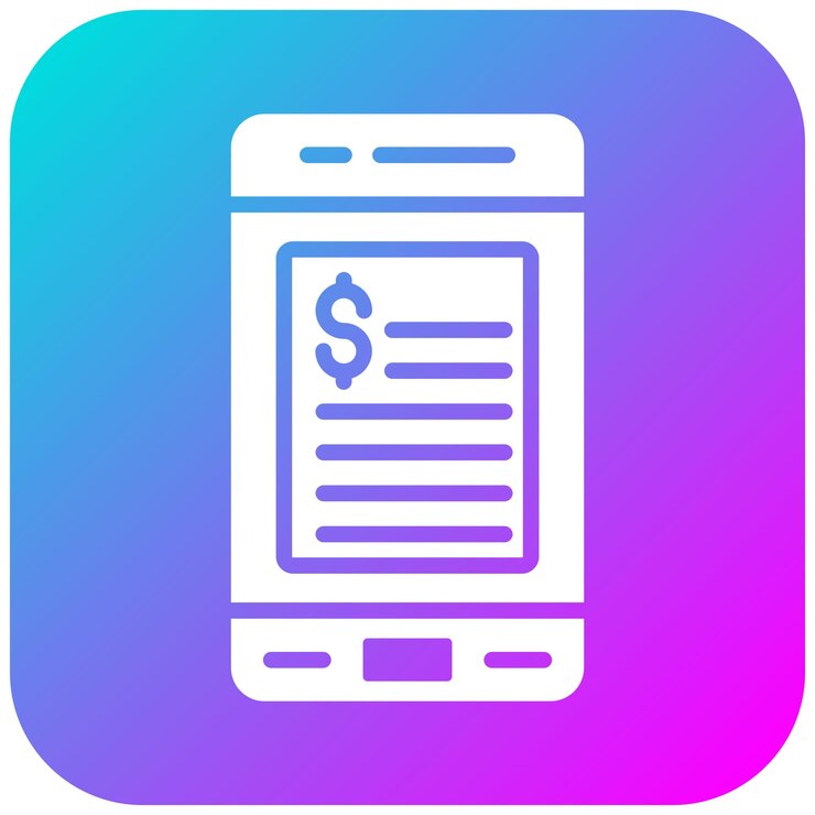 Vector el icono vectorial de la factura en línea se puede utilizar para el conjunto de iconos de finanzas y dinero
