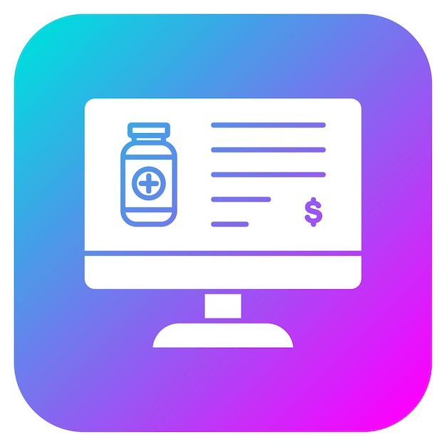 El icono vectorial de la farmacia en línea se puede utilizar para el conjunto de iconos de la farmacía