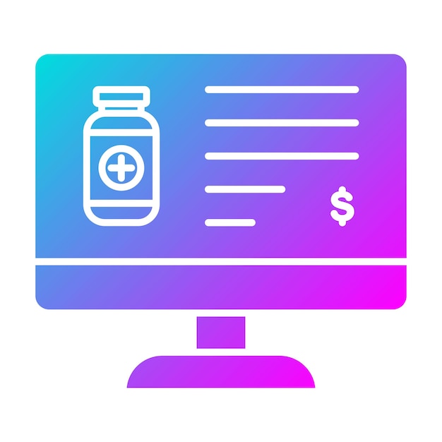 El icono vectorial de la farmacia en línea se puede utilizar para el conjunto de iconos de la farmacía