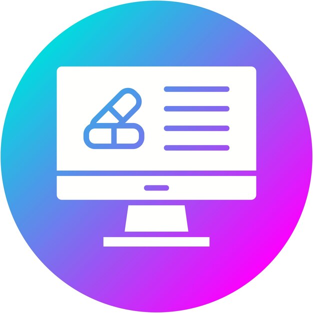 El icono vectorial de la farmacia en línea se puede utilizar para el conjunto de iconos de Medicina I