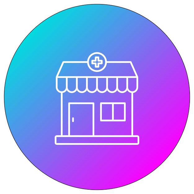 El icono vectorial de la farmacia se puede utilizar para el conjunto de iconos de la farmacía
