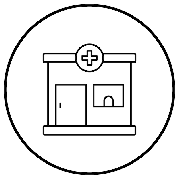El icono vectorial de la farmacia se puede utilizar para el conjunto de iconos de la farmacía
