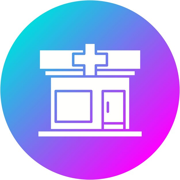 El icono vectorial de la farmacia se puede utilizar para el conjunto de iconos de Smart City