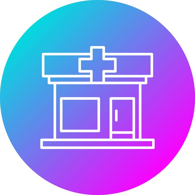 El icono vectorial de la farmacia se puede utilizar para el conjunto de iconos de Smart City