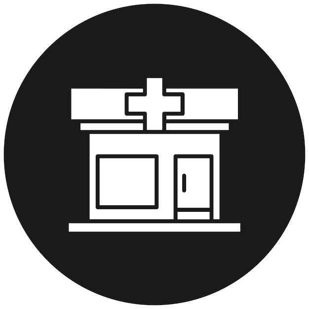 El icono vectorial de la farmacia se puede utilizar para el conjunto de iconos de Smart City