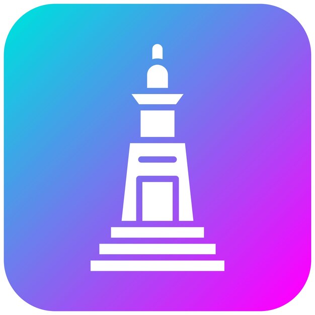 El icono vectorial del faro de Alejandría se puede usar para el conjunto de iconos de la civilización antigua