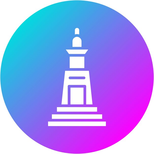 El icono vectorial del faro de Alejandría se puede usar para el conjunto de iconos de la civilización antigua