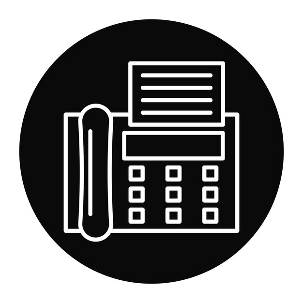 El icono vectorial de fax se puede utilizar para el conjunto de iconos de comunicación y medios