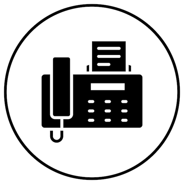 El icono vectorial de fax se puede utilizar para el conjunto de iconos de papelería de Office
