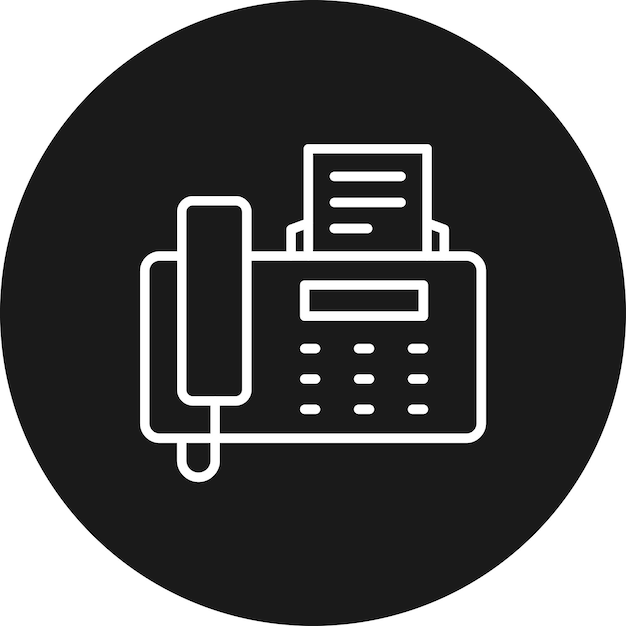 Vector el icono vectorial de fax se puede utilizar para el conjunto de iconos de papelería de office