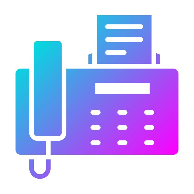 El icono vectorial de fax se puede utilizar para el conjunto de iconos de papelería de Office