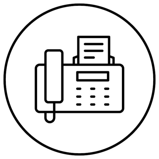 El icono vectorial de fax se puede utilizar para el conjunto de iconos de papelería de Office