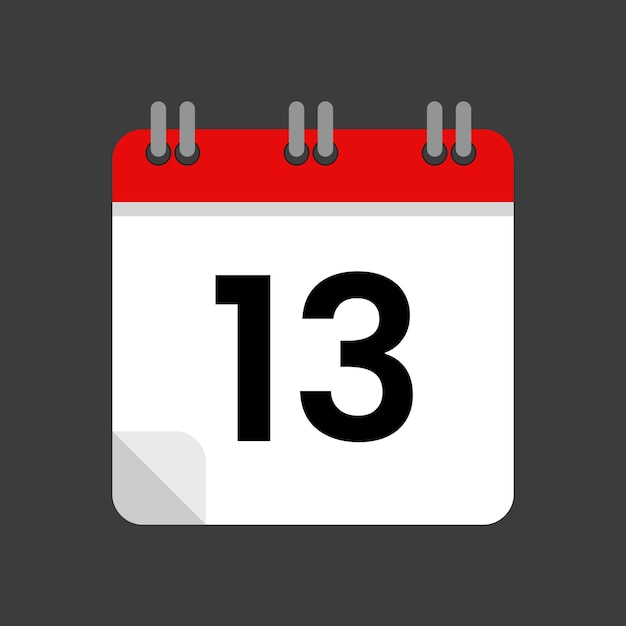 icono vectorial fecha del calendario 13