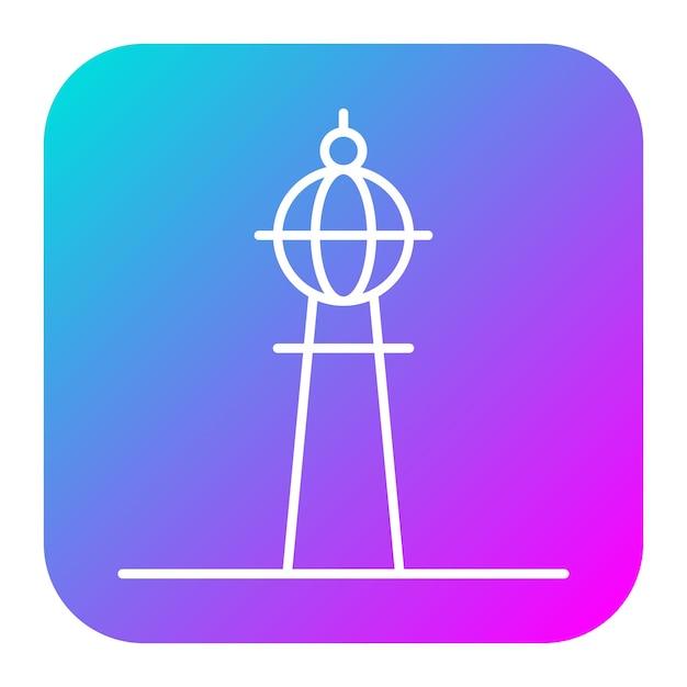 El icono vectorial de Fernsehturm Berlin se puede usar para el conjunto de iconos de Landmarks